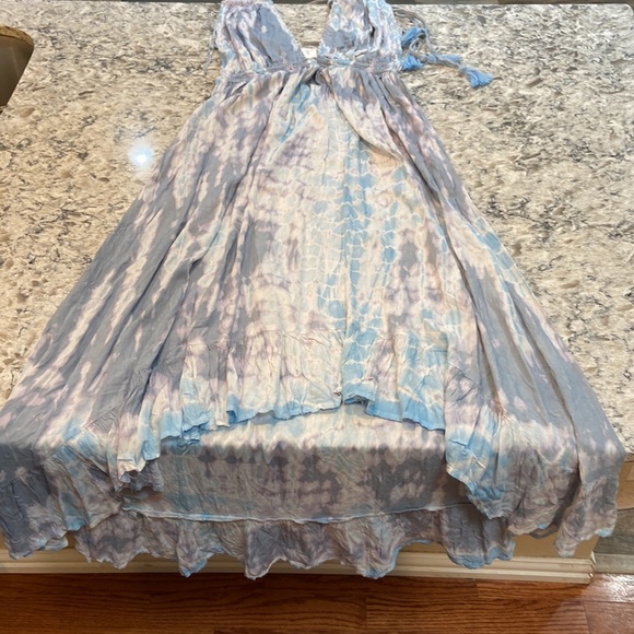 Raviya | Blue Tie Dye Swim Beach Coverup Maxi Dress Size XL - Picture 7 of 13